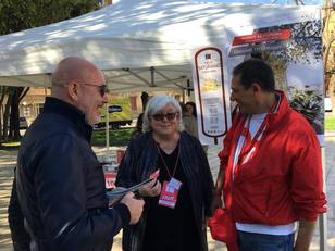 Fabio Pinna con il Rettore Maria Del Zompo e Fabrizio Frongia (Imago Mundi - Monumenti Aperti)