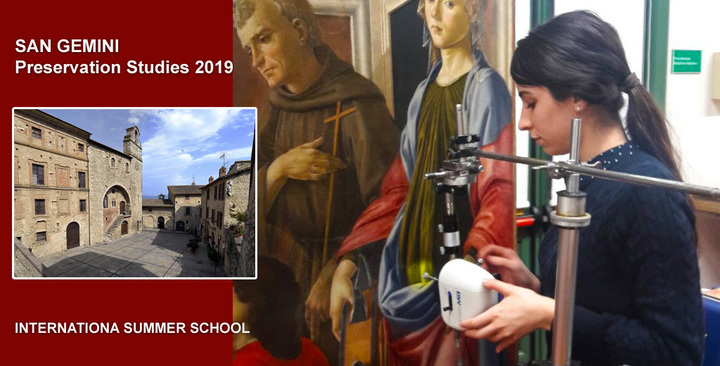 Anna Laura Sanna al lavoro. La foto &egrave; stata scattata all'Opificio delle Pietre dure durante una campagna di misure sulla cosiddetta Pala di Sant'Ambrogio di Sandro Botticelli