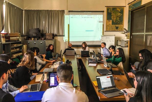 Una lezione svolta nell'ambito del laboratorio