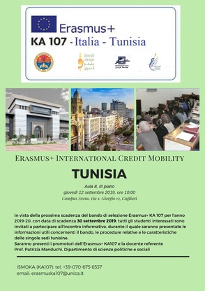 Opportunit&agrave; di studio in Tunisia con programma Erasmus+