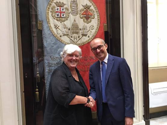 Il Rettore Del Zompo e il Sindaco Truzzu (foto di Sergio Nuvoli)