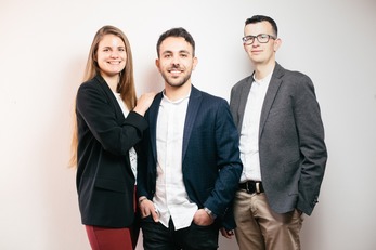 BacFarm. Da sinistra, Giulia Guadalupi, Davide Emilio Lobina e Samuele Antonio Gaviano