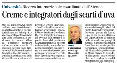 L'UNIONE SARDA di gioved&igrave; 28 novembre 2019: l'articolo di Andrea Piras sul progetto