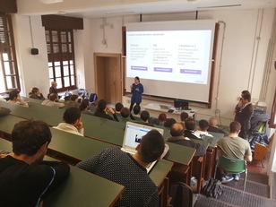 Anastasia Buda, Corporate Citizenship Manager di Samsung, durante il suo intervento alla presentazione