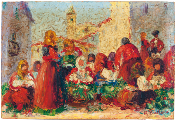 "Festa paesana", opera del pittore nuorese Antonio Ballero (1864&dagger;1932) - Collezione &ldquo;Piloni&rdquo; dell&rsquo;Universit&agrave; degli Studi di Cagliari