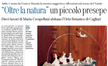 L'Unione Sarda di venerd&igrave; 20 dicembre 2019 con l'articolo di Raffaella Venturi