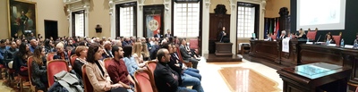 Cagliari. Una fase della discussione delle tesi in aula magna
