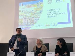 Il Direttore dell'ASPAL, accanto a Maria Del Zompo e Emanuela Marrocu durante l'inaugurazione