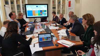 Una delle riunioni dell'ultimo meeting di Cagliari, ospitato da UniCa nei locali della Direzione Ricerca e Territorio, nel Polo universitario "Aresu", in via San Giorgio 12