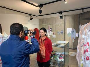 Tatiana Cossu intervistata di recente alla Cittadella dei Musei da Maurizio Melis per il TG di TCS