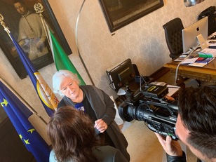 Un'altra immagine dell'intervista andata in onda ieri sera nel TG della RAI