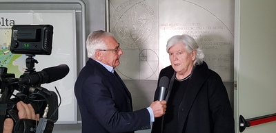 La professoressa Del Zompo intervistata da Valerio Vargiu (Sardegna 1) per lo speciale "Sardegna economia"