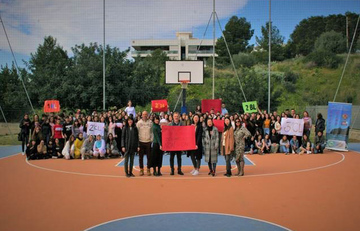 Alunni e docenti del corso presso il Liceo "Leon Battista Alberti"