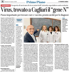 Nell'immagine l'articolo di Fabio Manca pubblicato oggi in Primo piano dal quotidiano L'Unione Sarda