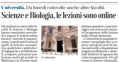 L'articolo su "L'Unione sarda" di venerd&igrave; 20 marzo 2020
