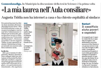 L'articolo di Johanne Cesarano su "L'Unione Sarda" di venerd&igrave; 17 aprile 2020