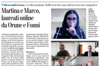 Il ritaglio dell'articolo pubblicato da "L'Unione Sarda" di sabato 18 apri