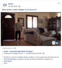Il post pubblicato sulla pagina facebook di AICUN, l'Associazione Italiana dei Comunicatori di UNiversit&agrave;