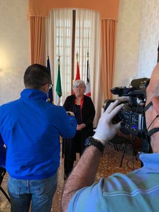 Graziano Pintus intervista il Rettore sugli OPENDAY per il TG della RAI