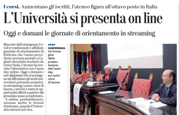 L'articolo di Andrea Piras su "L'UNIONE SARDA" di venerd&igrave; 15 maggio 2020