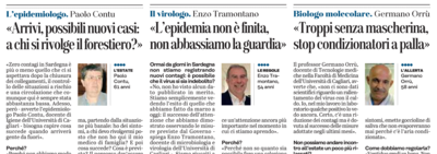 Paolo Contu, Enzo Tramontano e Germano Orr&ugrave; intervistati ieri da Piera Serusi per "L'Unione Sarda"