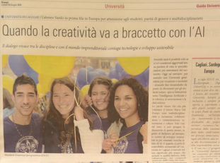 La pagina dedicata a UniCa nell'inserto de Il Sole 24 Ore