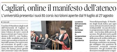 L'articolo su La Nuova Sardegna del 5 luglio 2020 a pagina 9