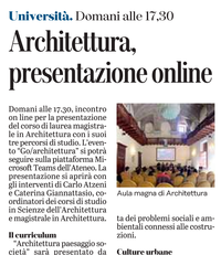 L'articolo su L'Unione Sarda dell'8 luglio 2020 a pagina 20