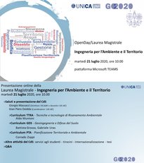 Il programma della presentazione del corso magistrale in Ingegneria per l'Ambiente e il Territorio