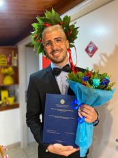 La felicit&agrave; di Marco dopo la proclamazione
