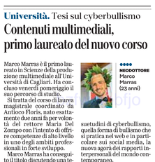 L'articolo su L'Unione Sarda del 26 luglio 2020 a pagina 26