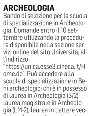 L'articolo su L'Unione Sarda del 15 agosto 2020 a pagina 31