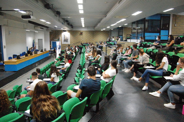 Un'immagine dell'Aula magna Boscolo durante il test per Medicina e chirurgia, effettuato nei giorni scorsi