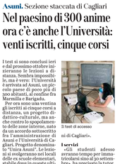 L'articolo di Antonio Pintori su L'Unione Sarda del 18 settembre 2020 a pagina 39