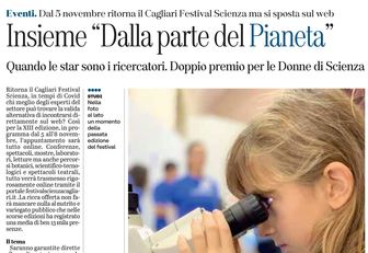 L'articolo su L'Unione Sarda del 29 ottobre 2020 a pagina 49