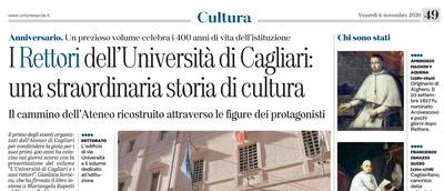 L'articolo di Gianluca Scroccu su L'Unione Sarda del 6 novembre 2020 a pagina 49
