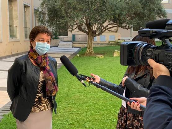 Alessandra Carucci intervistata dal TG RAI in un'altra occasione