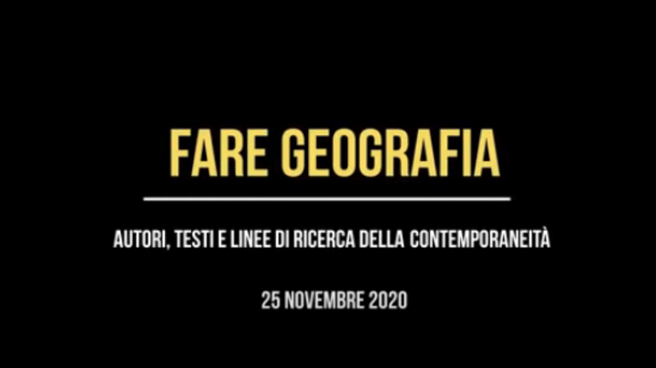FARE GEOGRAFIA incontro del 25 novembre 2020