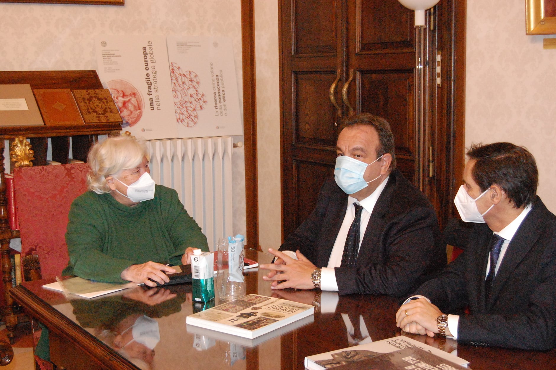 All'incontro hanno partecipato anche il Direttore Generale di UniCa, Aldo Urru, e il Prorettore vicario dell'Universit&agrave; di Sassari Andrea Piana (a destra nella foto)