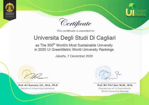 L'attestato di GreenMetric