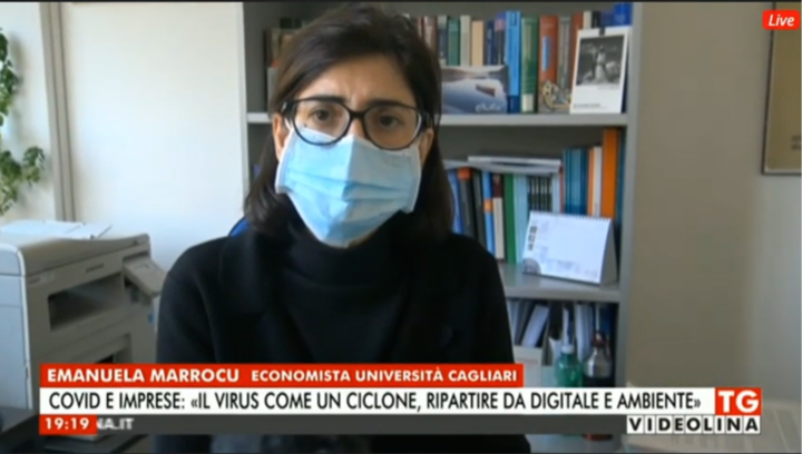 Emanuela Marrocu durante l'intervista con Il TG di Videolina