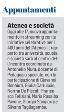 L'articolo su L'Unione Sarda del 14 gennaio 2021 a pagina 23