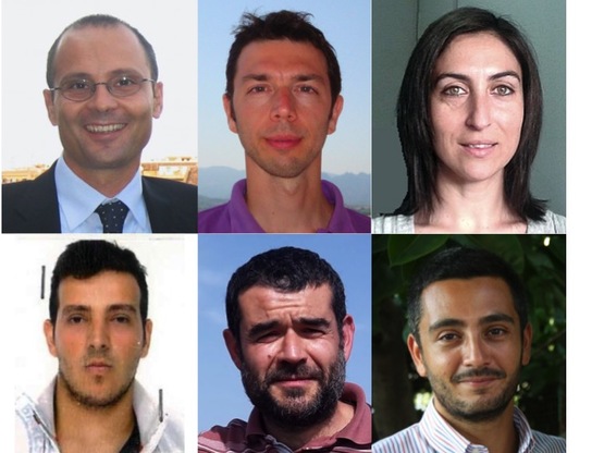 Il gruppo di Misure Elettriche ed Elettroniche: in alto da sinistra in senso orario i docenti Carlo Muscas, Paolo Attilio Pegoraro, Sara Sulis, Paolo Castello e i dottorandi Antonio Vincenzo Solinas e Carlo Sitzia