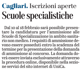 Il richiamo su L'Unione Sarda del 10 febbraio 2021 a pagina 15