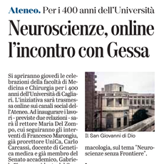 L'articolo su L'Unione Sarda del 14 febbraio 2021 a pagina 29