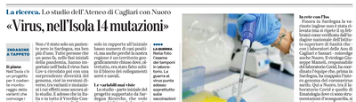 La notizia su L'Unione Sarda del 17 febbraio 2021 a pagina 3