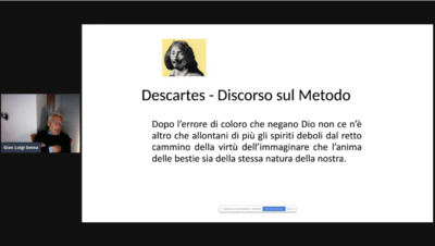 Una diapositiva dell'intervento di Gian Luigi Gessa