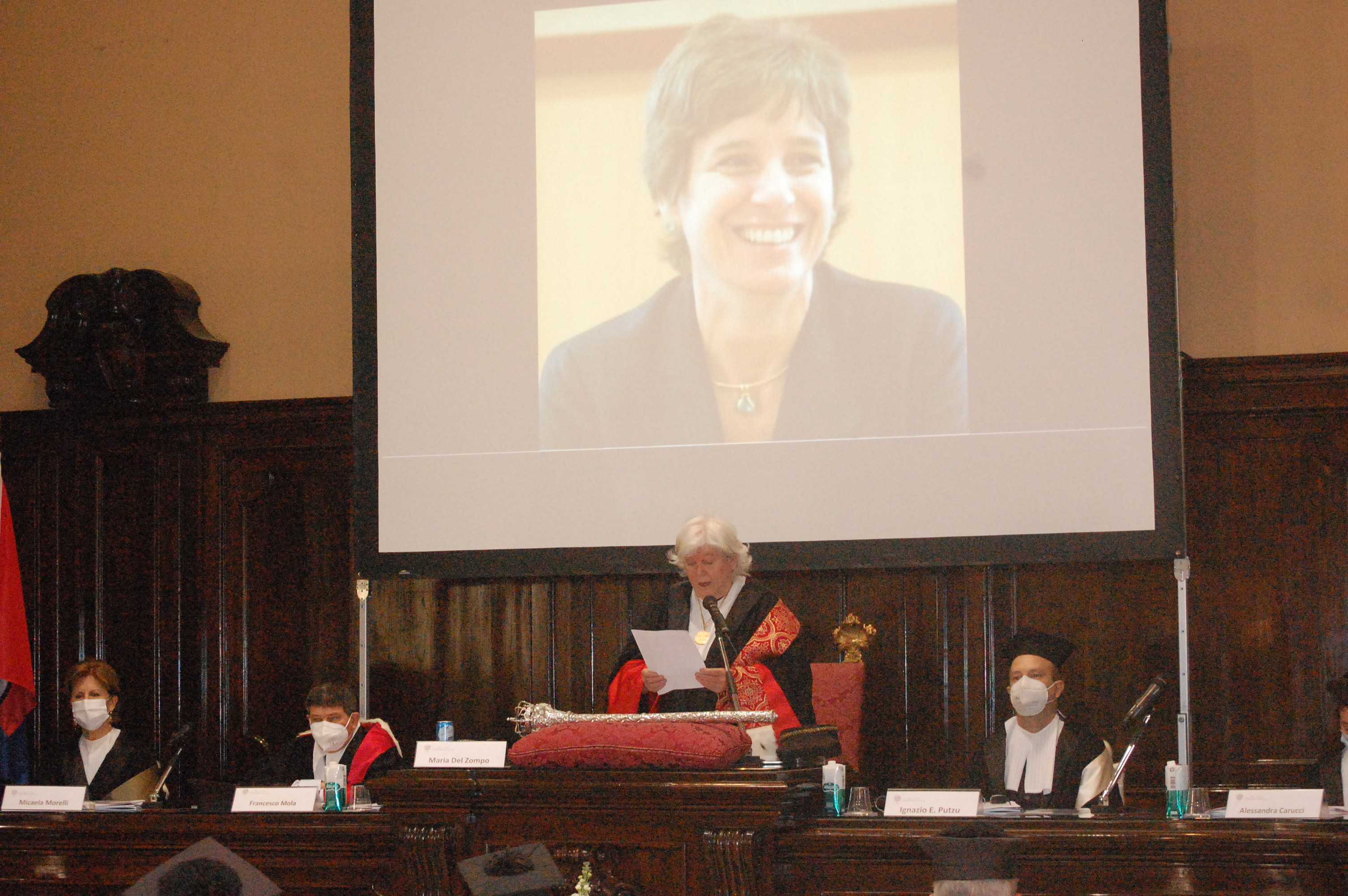 La lettura del messaggio di Maria Cristina Messa, Ministro dell'Universit&agrave; e della Ricerca