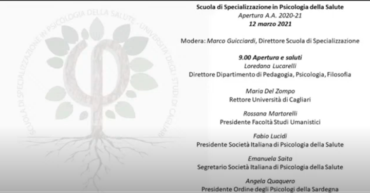Scuola di Specializzazione in Psicologia della Salute. Apertura dell'a.a. 2020/2021