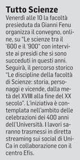 La notizia su L'Unione Sarda del 14 marzo 2021 a pagina 29
